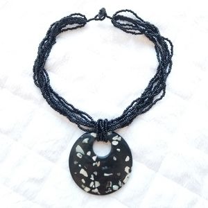 Hand Crafted Abalone Shell Statement Necklace